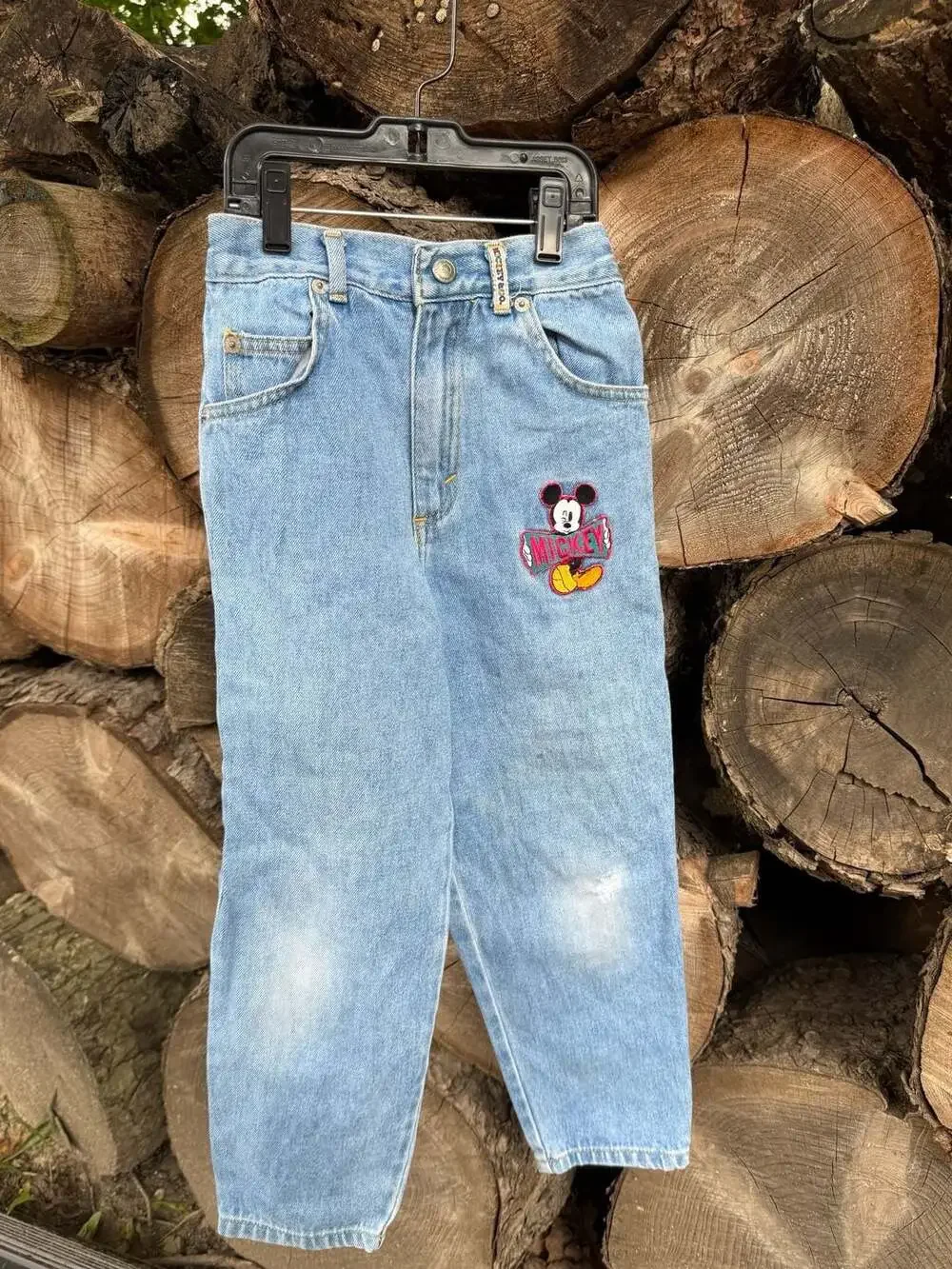 Vintage Mickey & Co. Disney Light Wash Denim Embroidered Mickey Mouse Patch